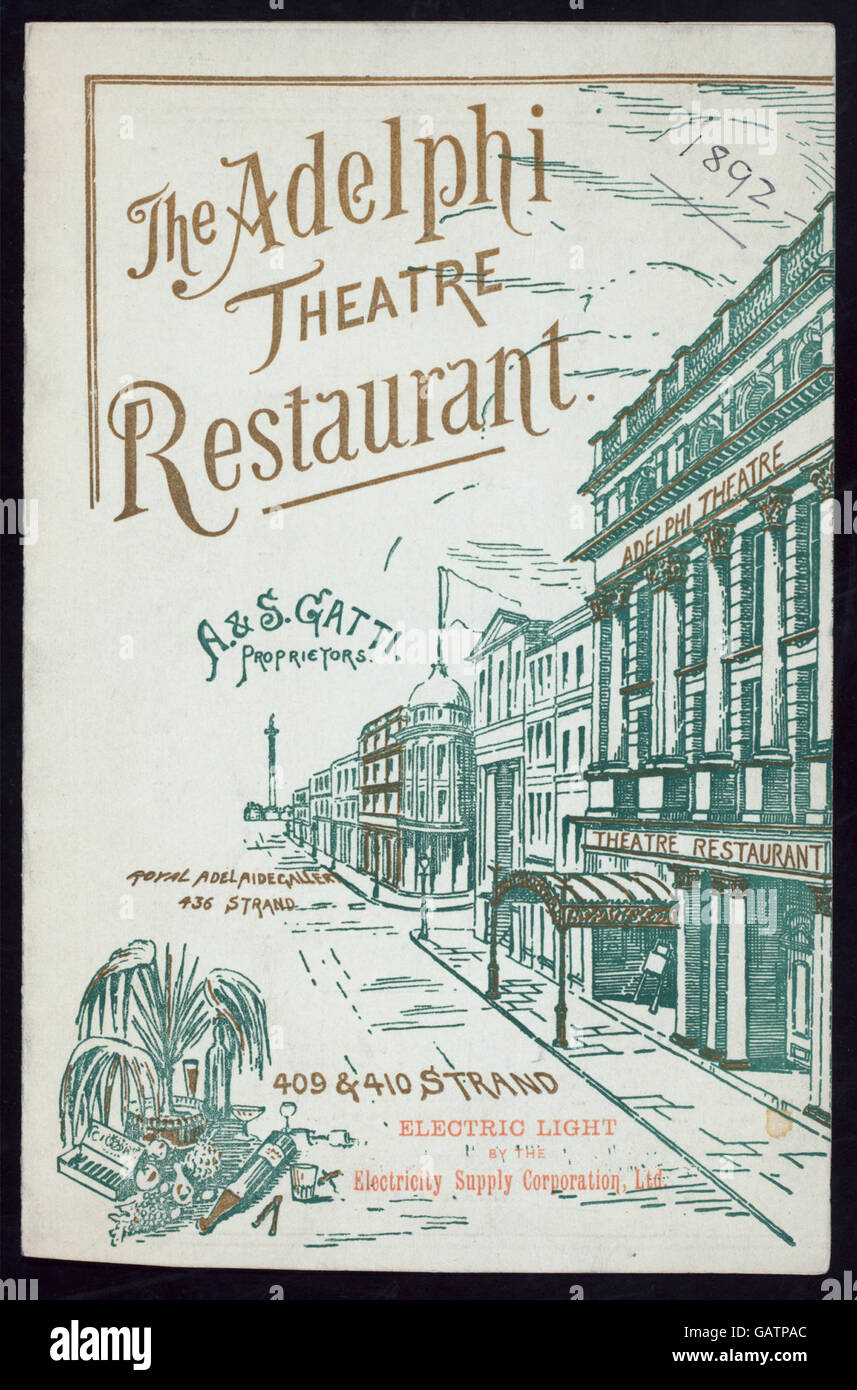 DAILY MENU (held by) GATTI'S ADELPHI RESTAURANT (at) THE ADELPHI