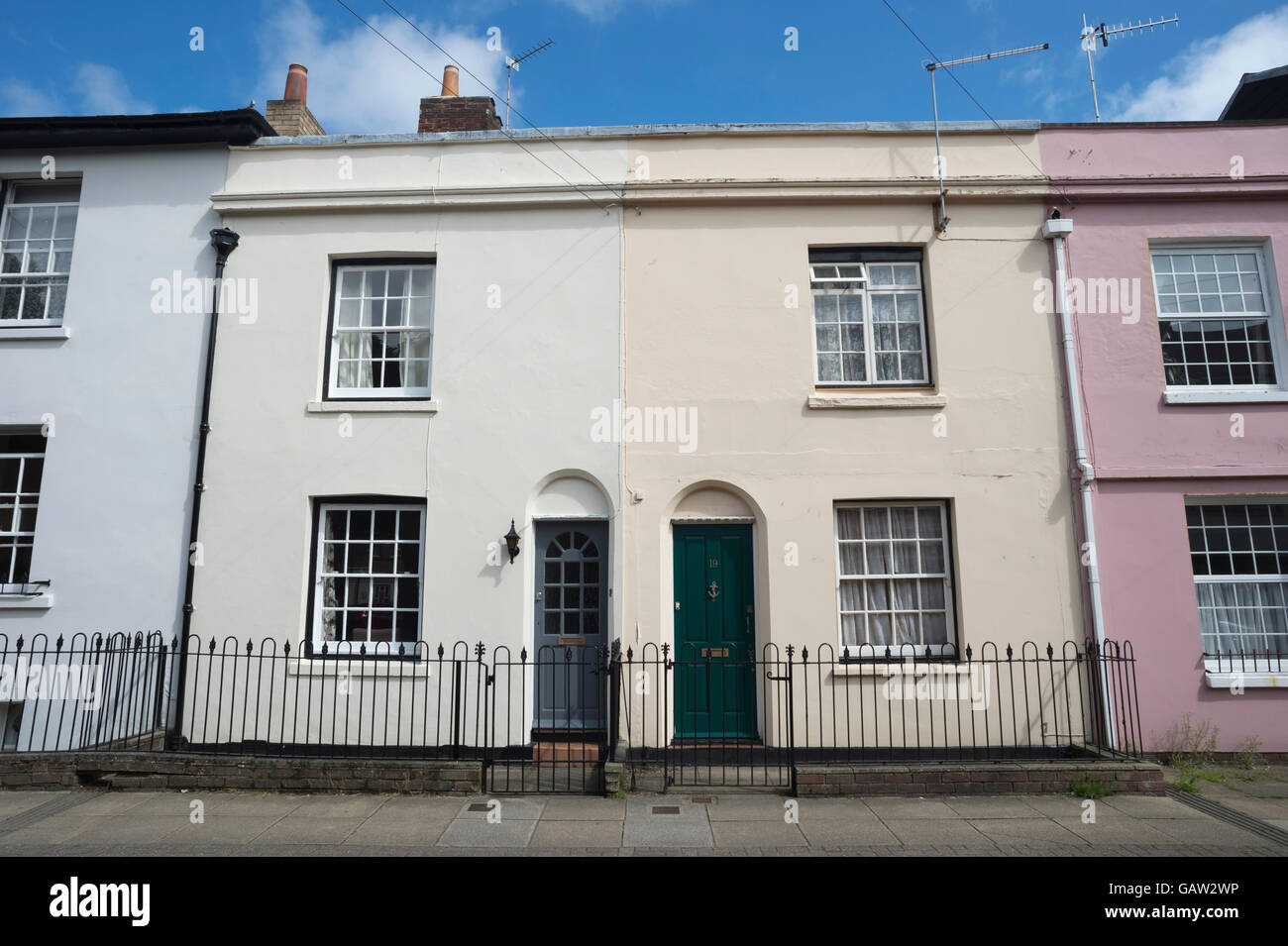 Row of painted houses Stock Photo
