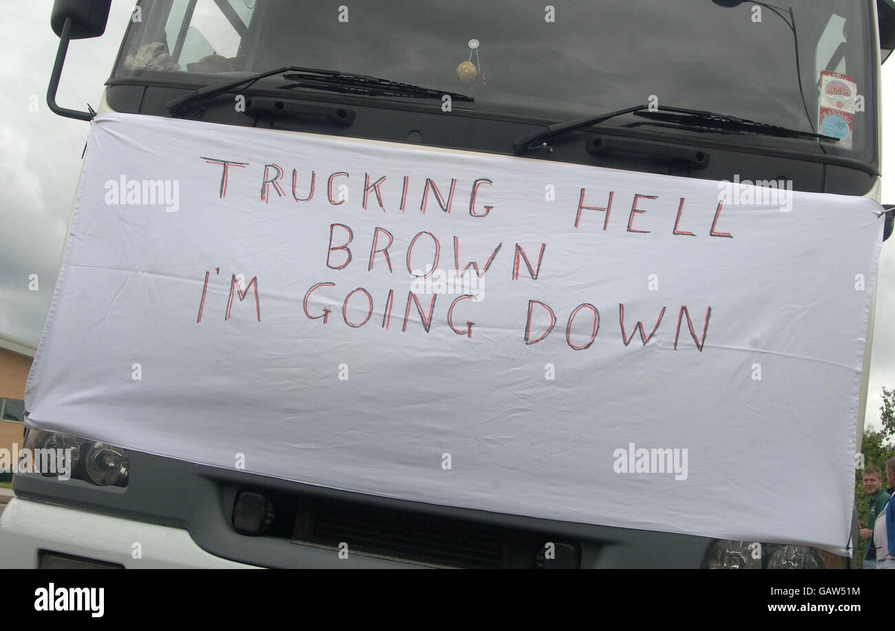 Fuel protest Stock Photo