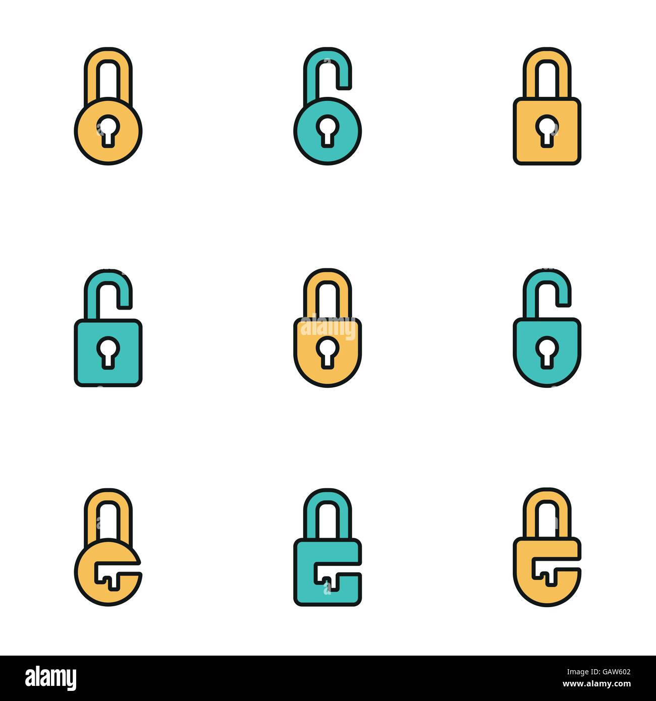 Trendy flat line icon pack for designers and developers. Vector line ...