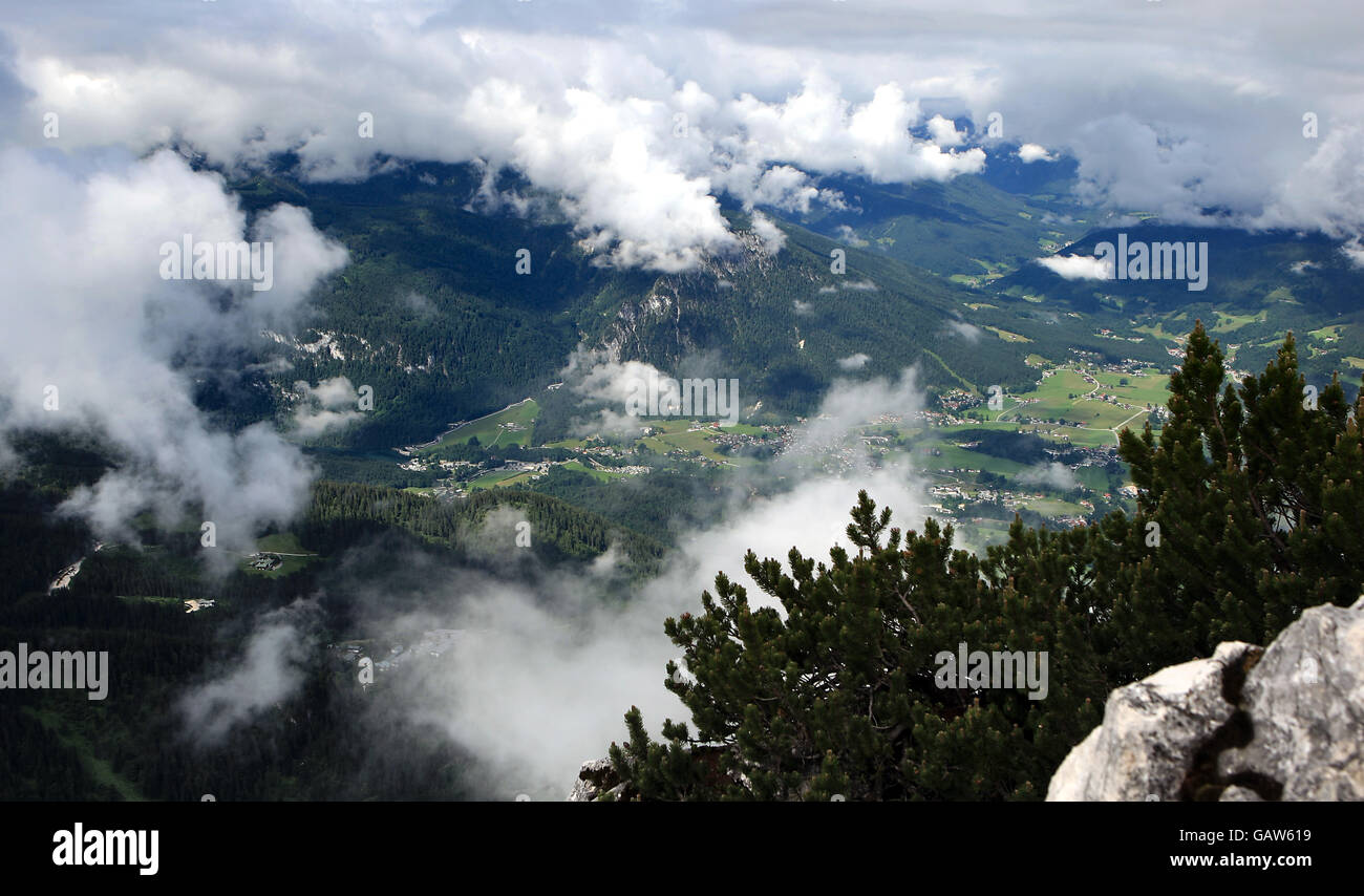A general view from the 'Eagles Nest' in Berchtesgarden, Germany, built for Adolf Hitler's 50th Birthday Stock Photo