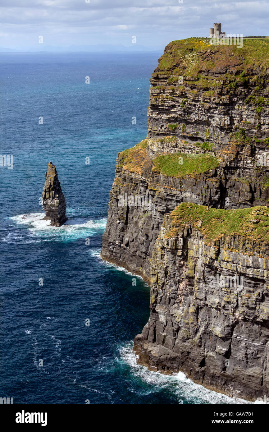 The Cliffs of Moher - located at the southwestern edge of the Burren region in County Clare, Ireland. Stock Photo