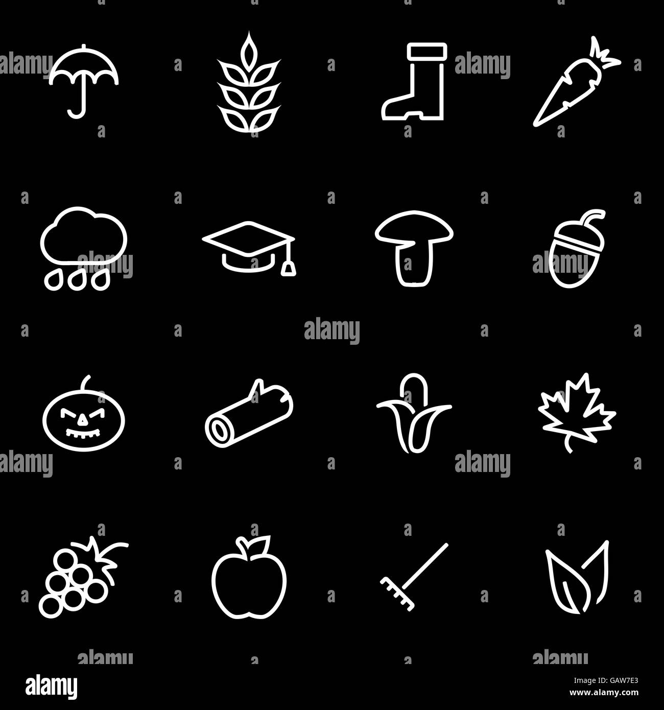 Vector line autumn icon set Stock Vector Image & Art - Alamy