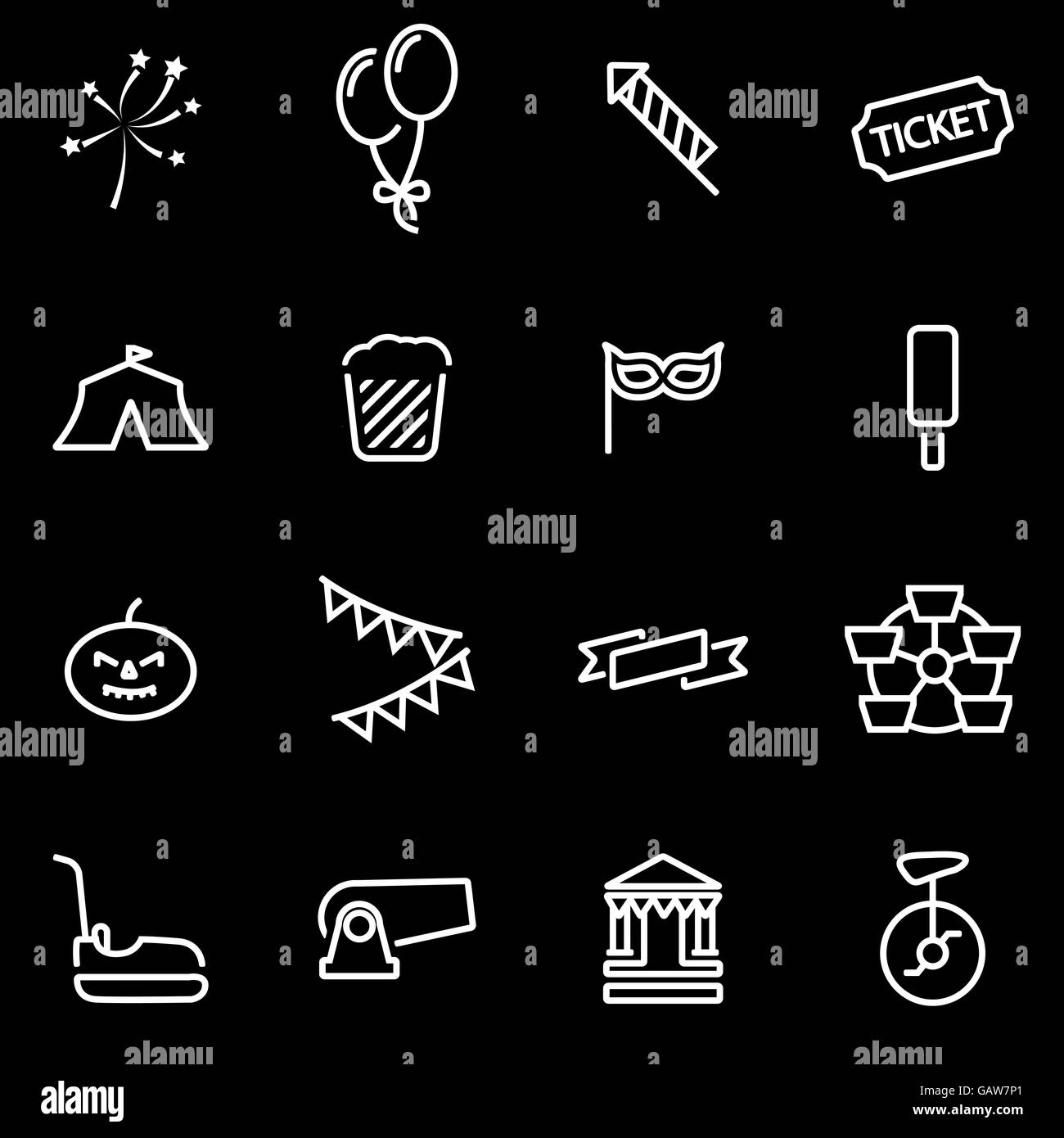 Vector line carnival icon set Stock Vector Image & Art - Alamy