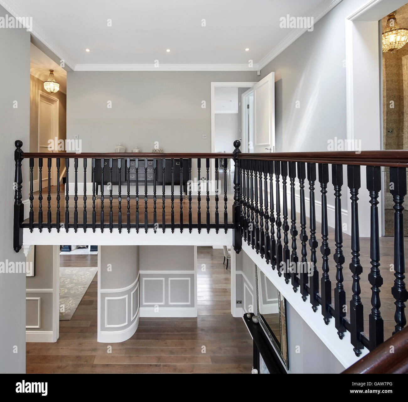 View From First Floor Landing To Ground Floor Private House Highlever Road London United Kingdom Architect Sophie Nguyen Architects 15 Stock Photo Alamy