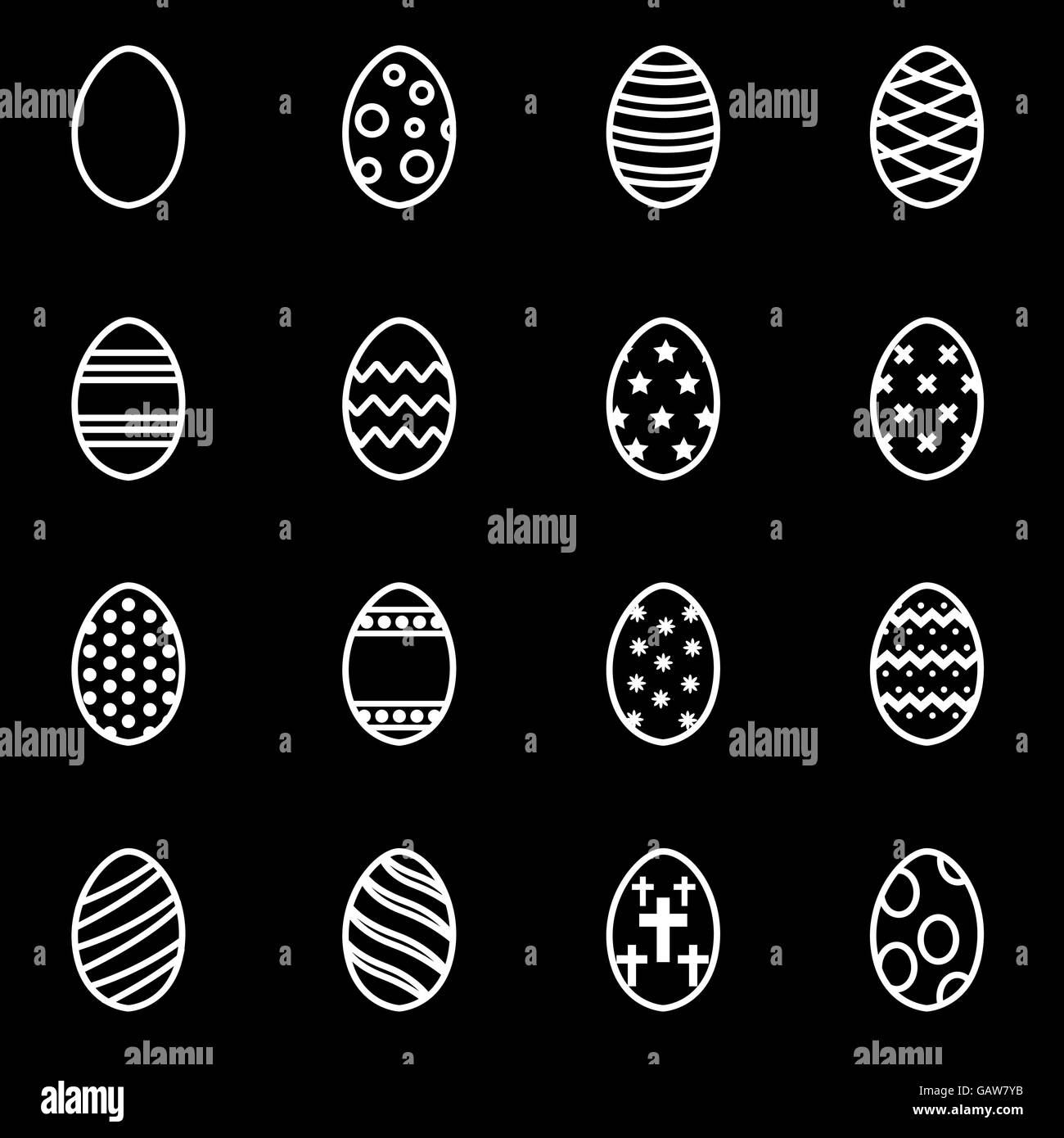 Vector line easter icon set Stock Vector Image & Art - Alamy