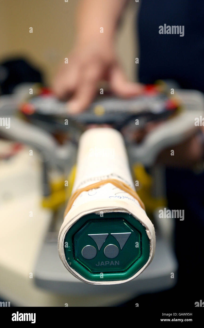 Tennis - Wimbledon 2008 Preview - Racket Stringer Dip Patel - All ...