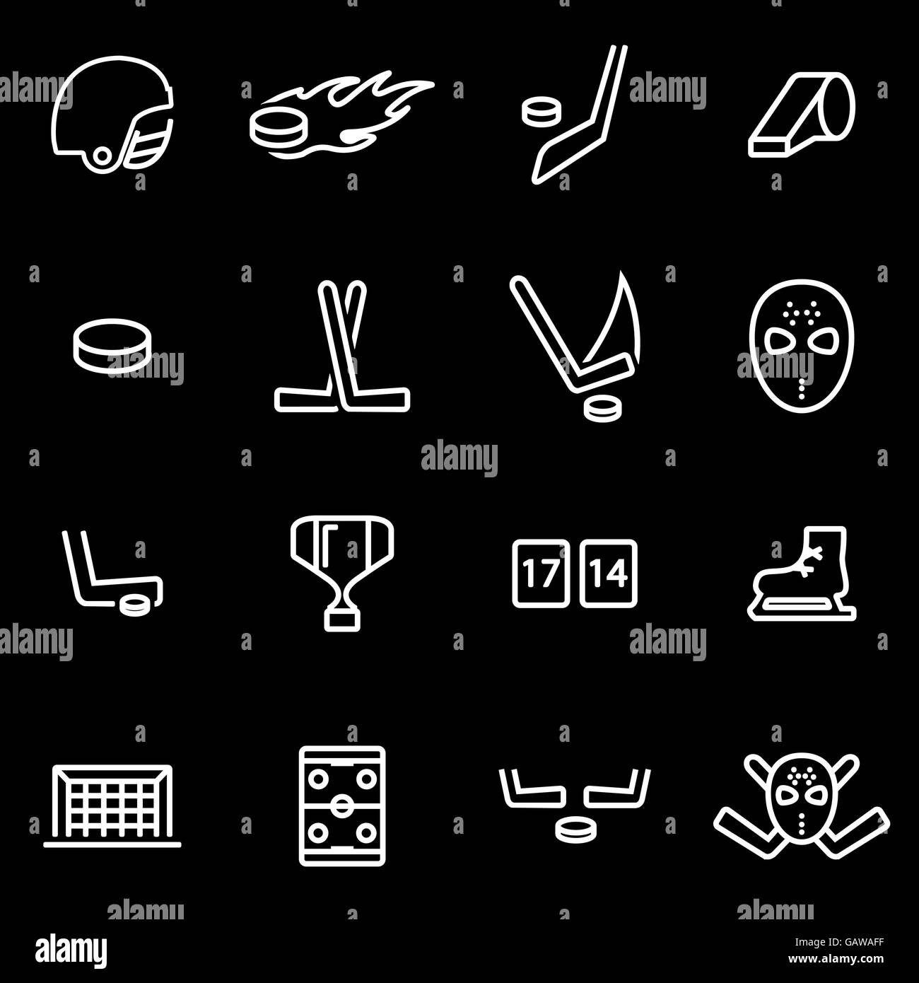 Vector line hockey icon set Stock Vector Image & Art - Alamy