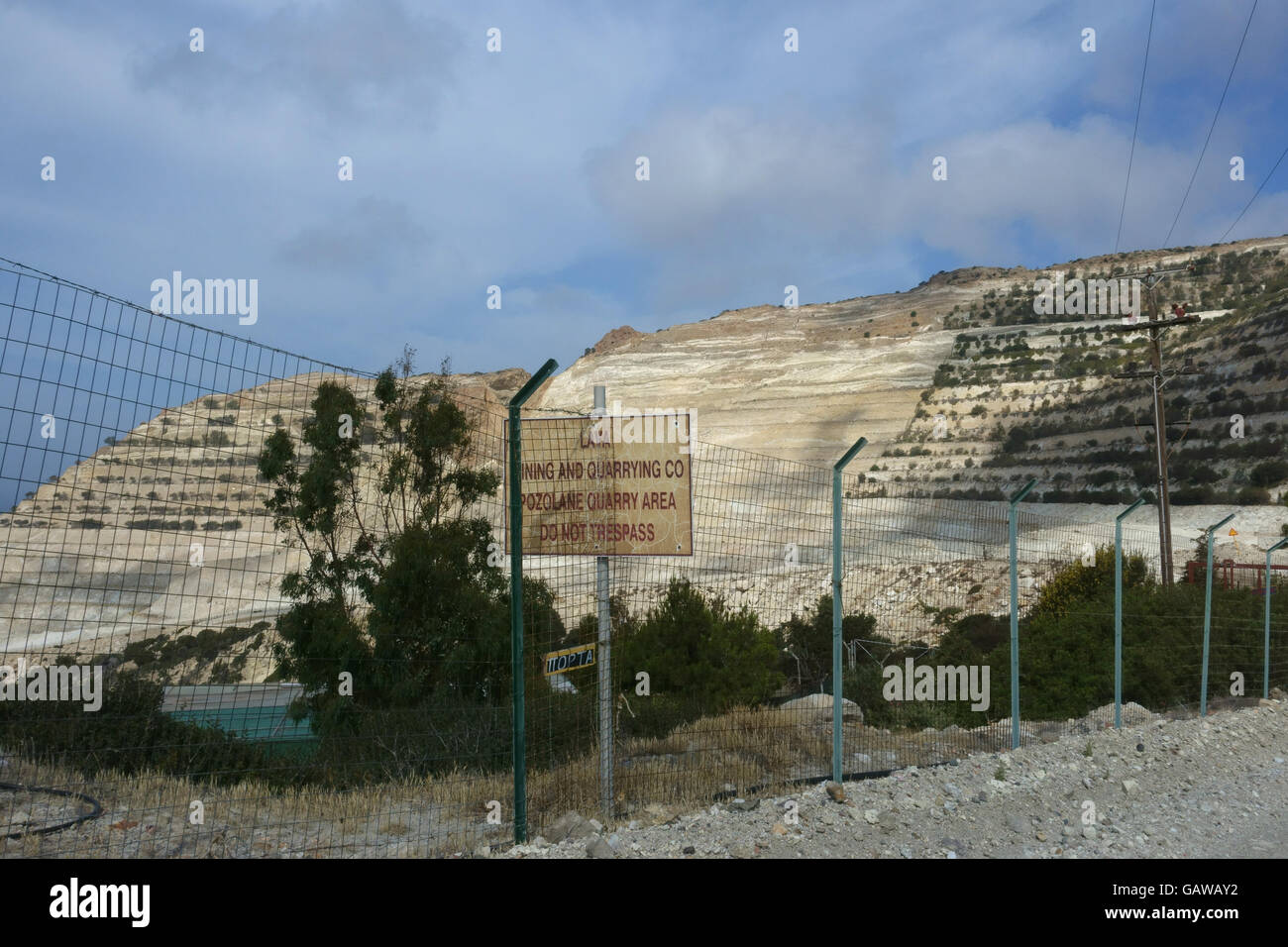A large open cast Bentonite mine on Milos Greece Stock Photo