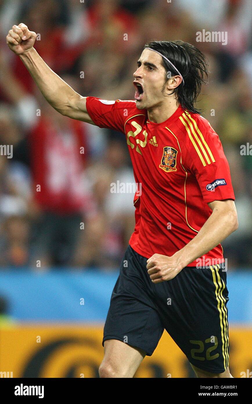 Spain's Ruben De la Red celebrates after powering home the equalising