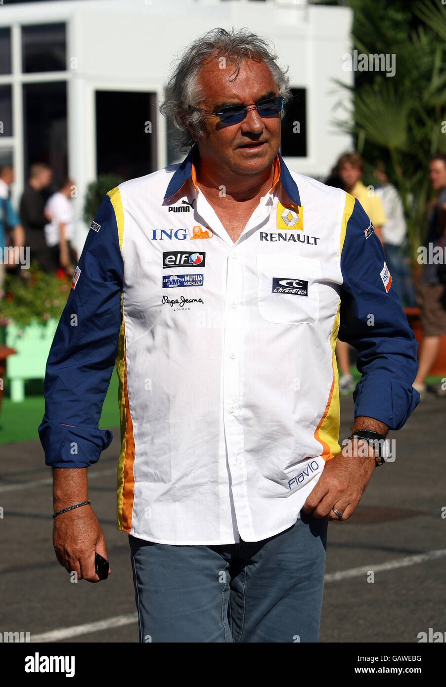 Formula One Motor Racing - French Grand Prix - Qualifying - Magny Cours. Flavio Briatore - Renault Managing Director during the Grand Prix at Magny-Cours, Nevers, France. Stock Photo