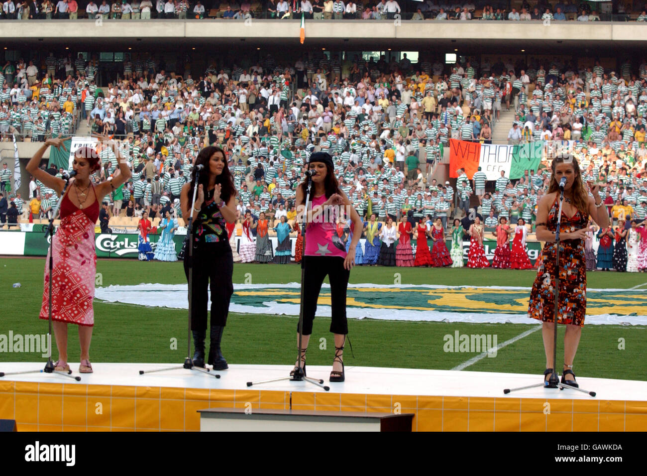 Soccer UEFA Cup Final Celtic v FC Porto. Spanish girl band, Las