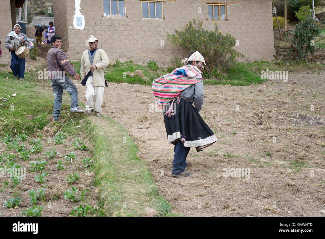 Ancient Andean ritual where two men are dresses as husband and wife and ...