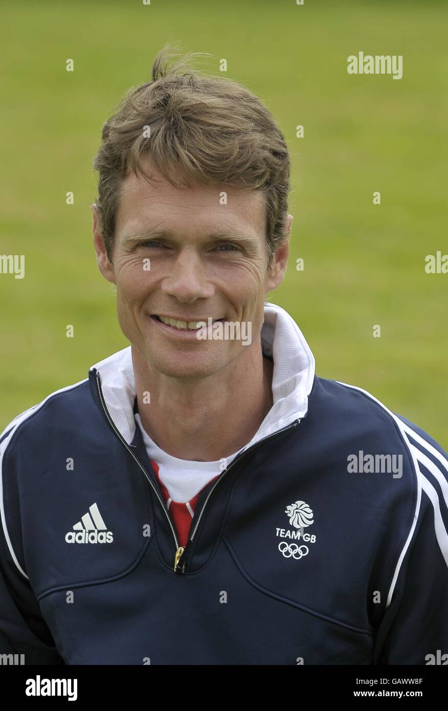 Chippenham, Wiltshire, UK. 05th July, 2016. William Fox-Pitt, age 47, based Dorset, with Christopher Stone’s Chilli Morning. TeamGB announce the equestrian team for the Rio2016 Olympics. The old bull pen. Chippenham. Wiltshire. UK. 05/07/2016. Credit:  Sport In Pictures/Alamy Live News Stock Photo