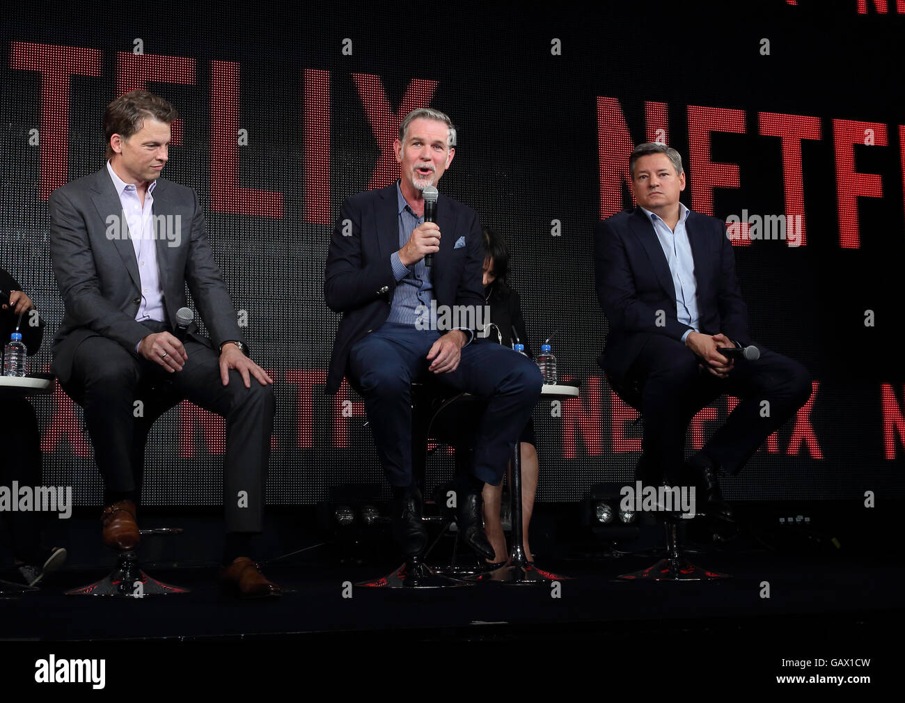 Netflix CEO Reed Hastings attends Netflix contents presentation at