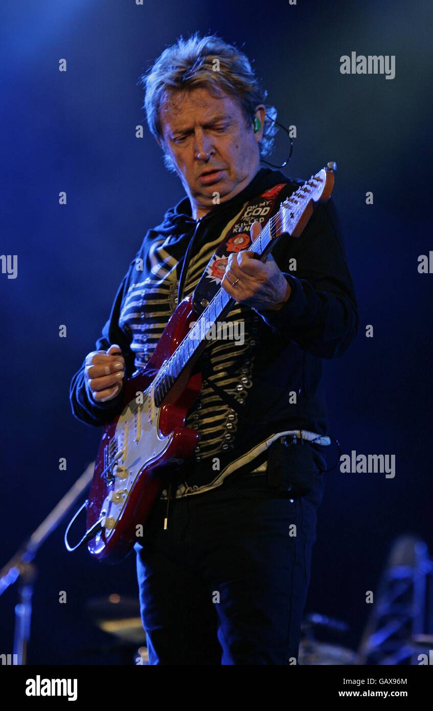 Andy Summers of The Police performs at the Isle of Wight Festival 2008 at Seaclose Park on the Isle of Wight. Stock Photo