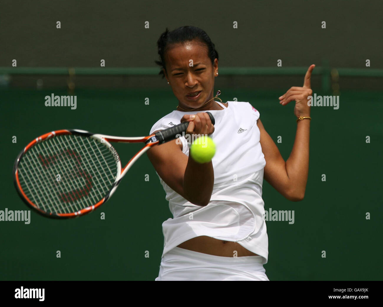 Great Britain's Anne Keothavong during the Wimbledon Championships 2008 at the All England Tennis Club in Wimbledon. Stock Photo