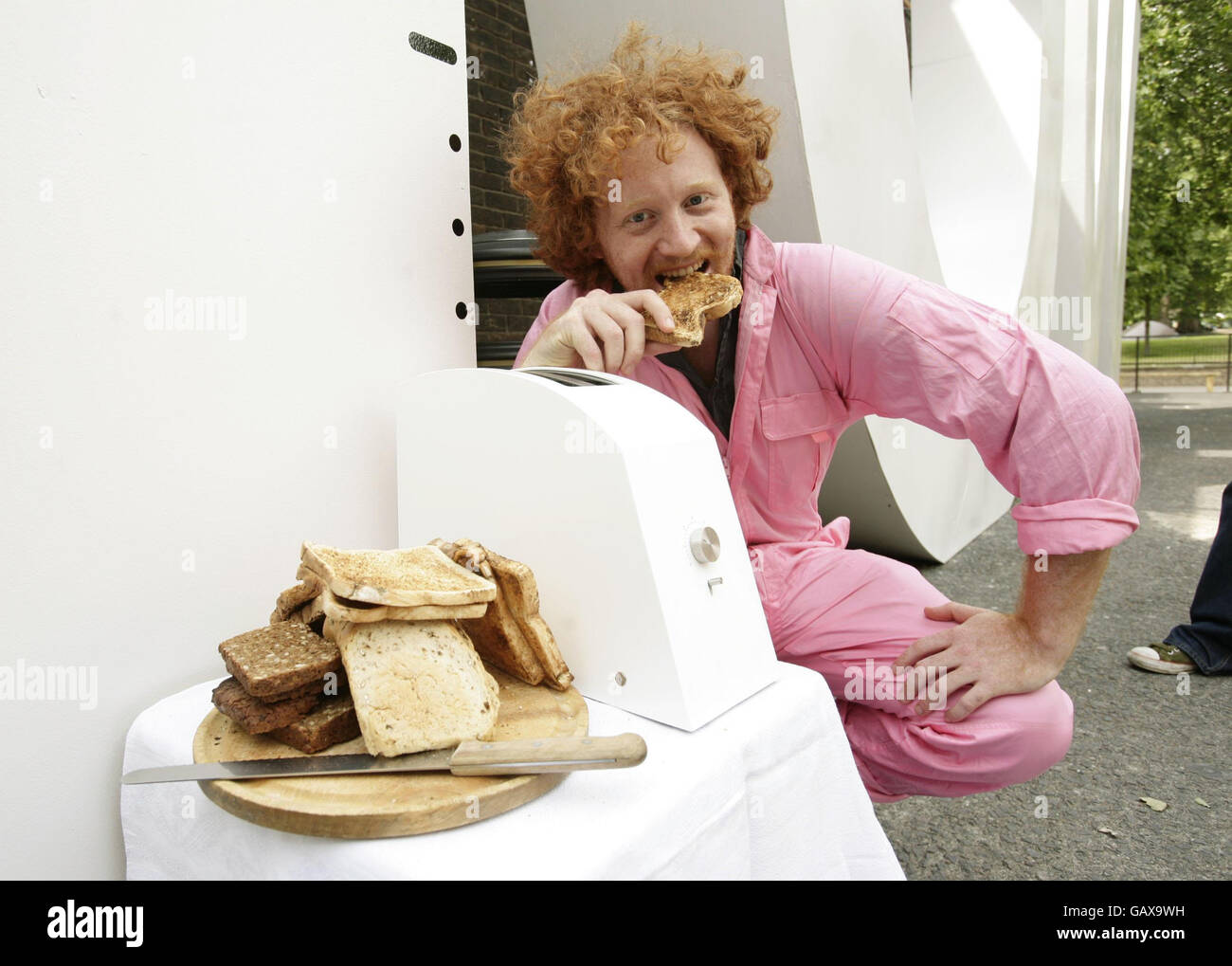 Highest Popping Toaster Record Attempt London Stock Photo Alamy