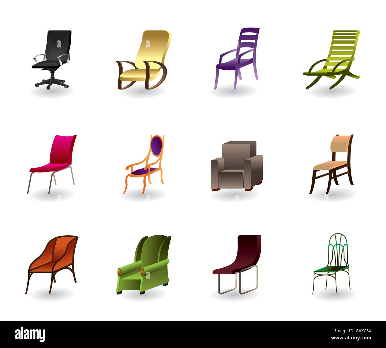 Luxury, interior, office and plastic chairs - vector illustration Stock  Vector Image & Art - Alamy