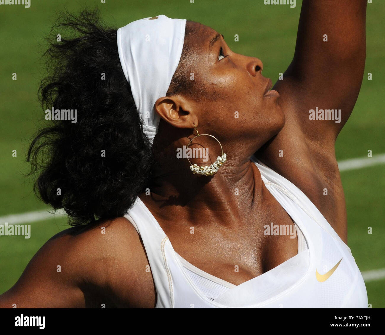 A view of the earrings worn by USA s Serena Williams in action
