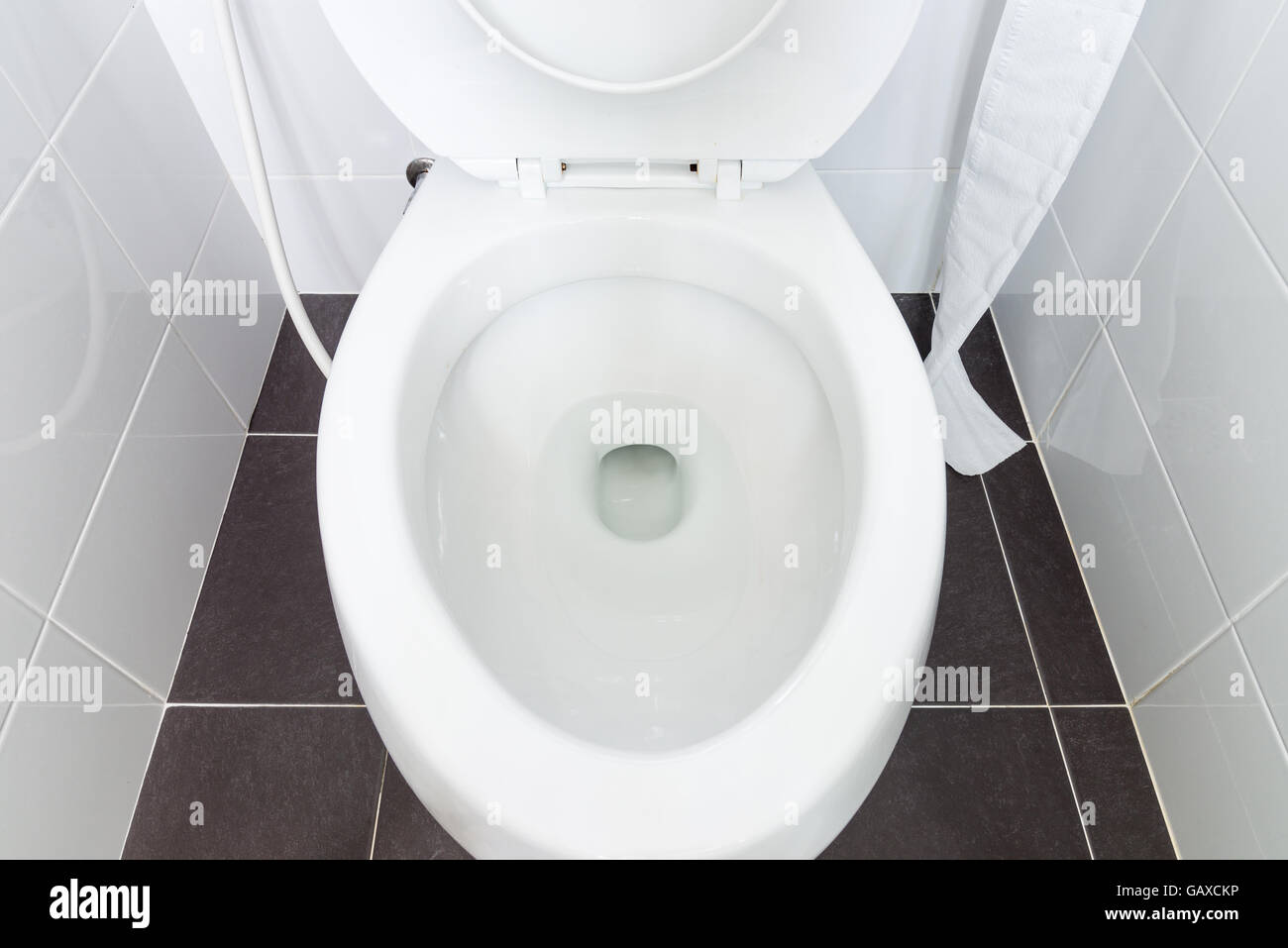 Close up of the dirty lavatory in the modern house. Stock Photo