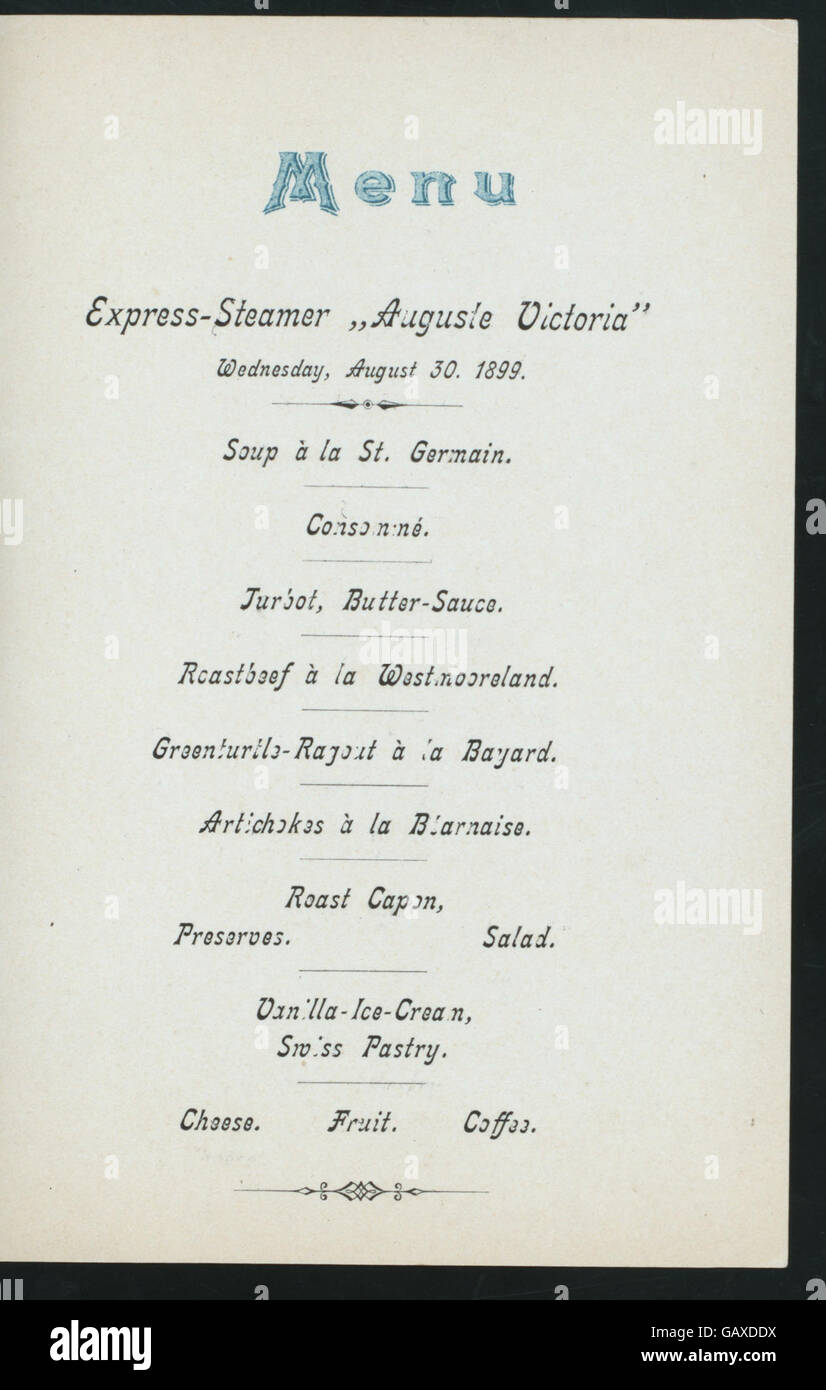 A formal dinner hosted by Hamburg Amerika Linie aboard the Express ...