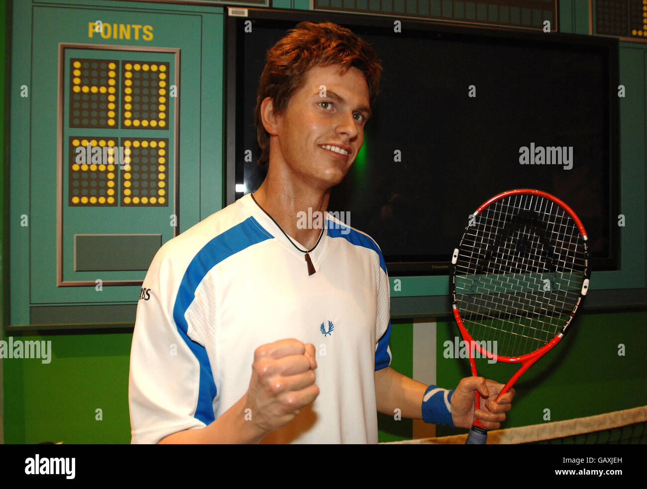 A waxwork of British tennis player Andy Murray at madame Tussauds in central London. Stock Photo