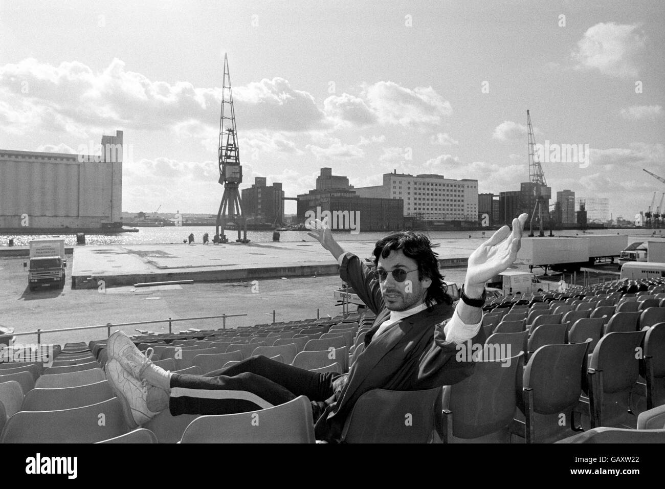 Electronic Music - France - Jean-Michel Jarre - London Docklands - 1988 Stock Photo