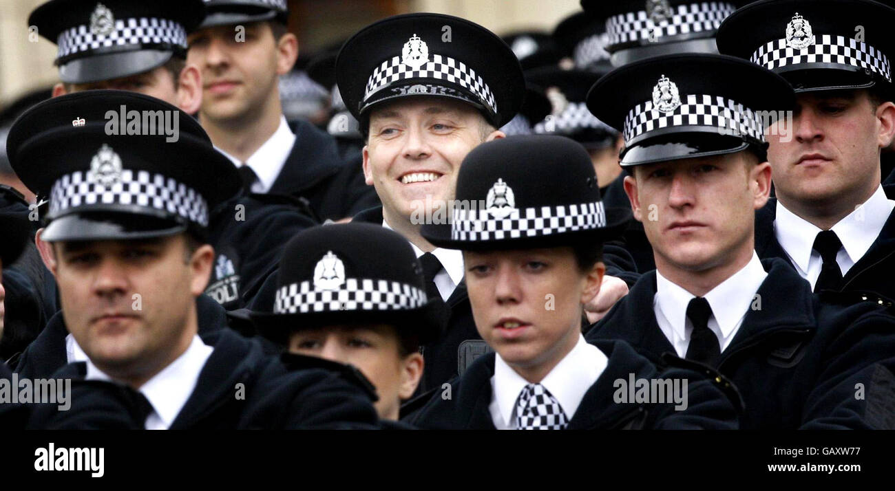 Police officers during a passing out parade at tulliallan police