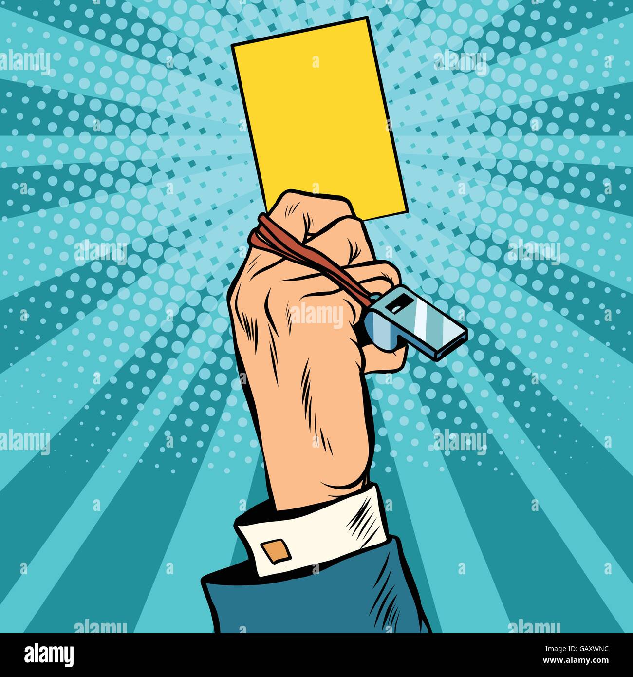 yellow card warning business concept Stock Vector