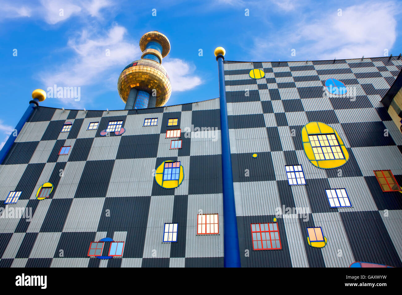 City Waste incinerator by Hundertwasser in Vienna Stock Photo