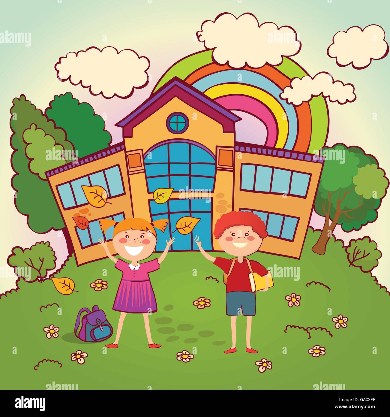 Children back to school Stock Vector Image & Art - Alamy