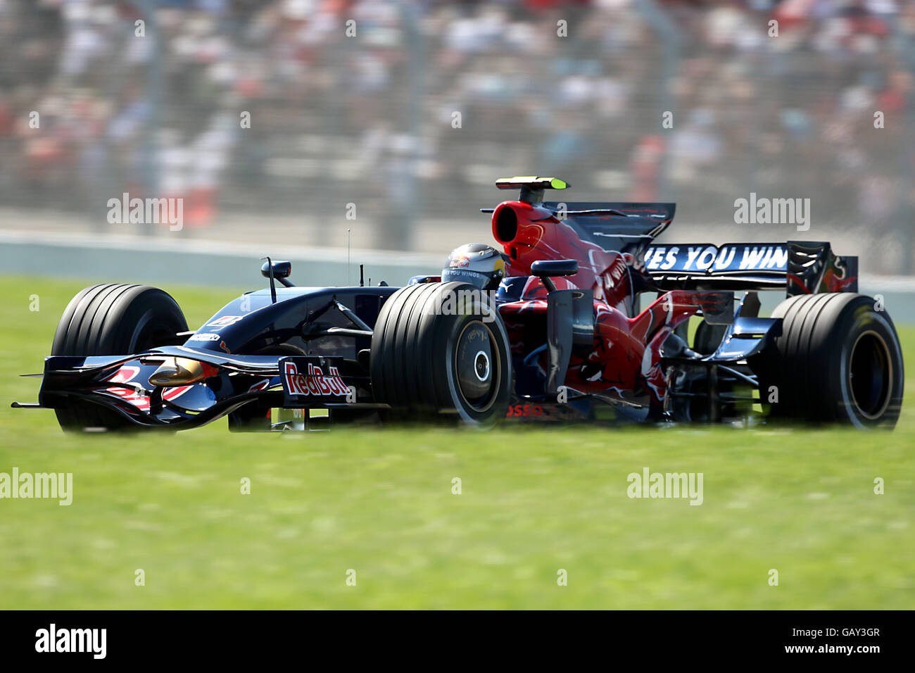 Toro Rosso's Sebastian Vettel during qualifying for the Grand Prix at Magny-Cours, Nevers, France. Stock Photo