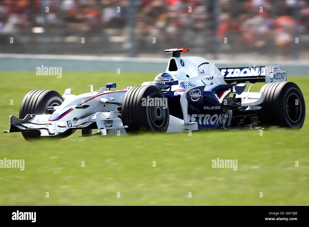 BMW Sauber's Nick Heidfeld during qualifying for the Grand Prix at Magny-Cours, Nevers, France. Stock Photo