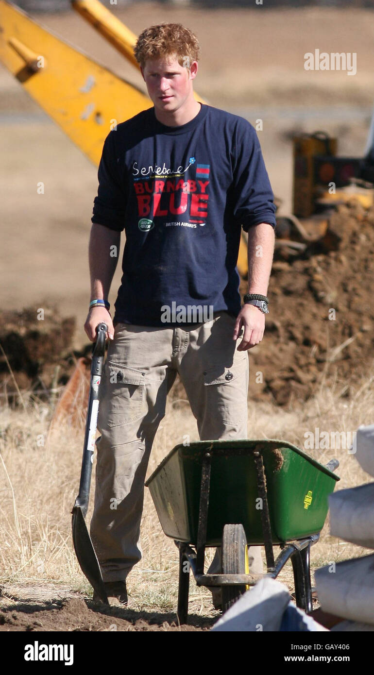 Prince Harry and members of the Household Cavalry Regiment help rebuild