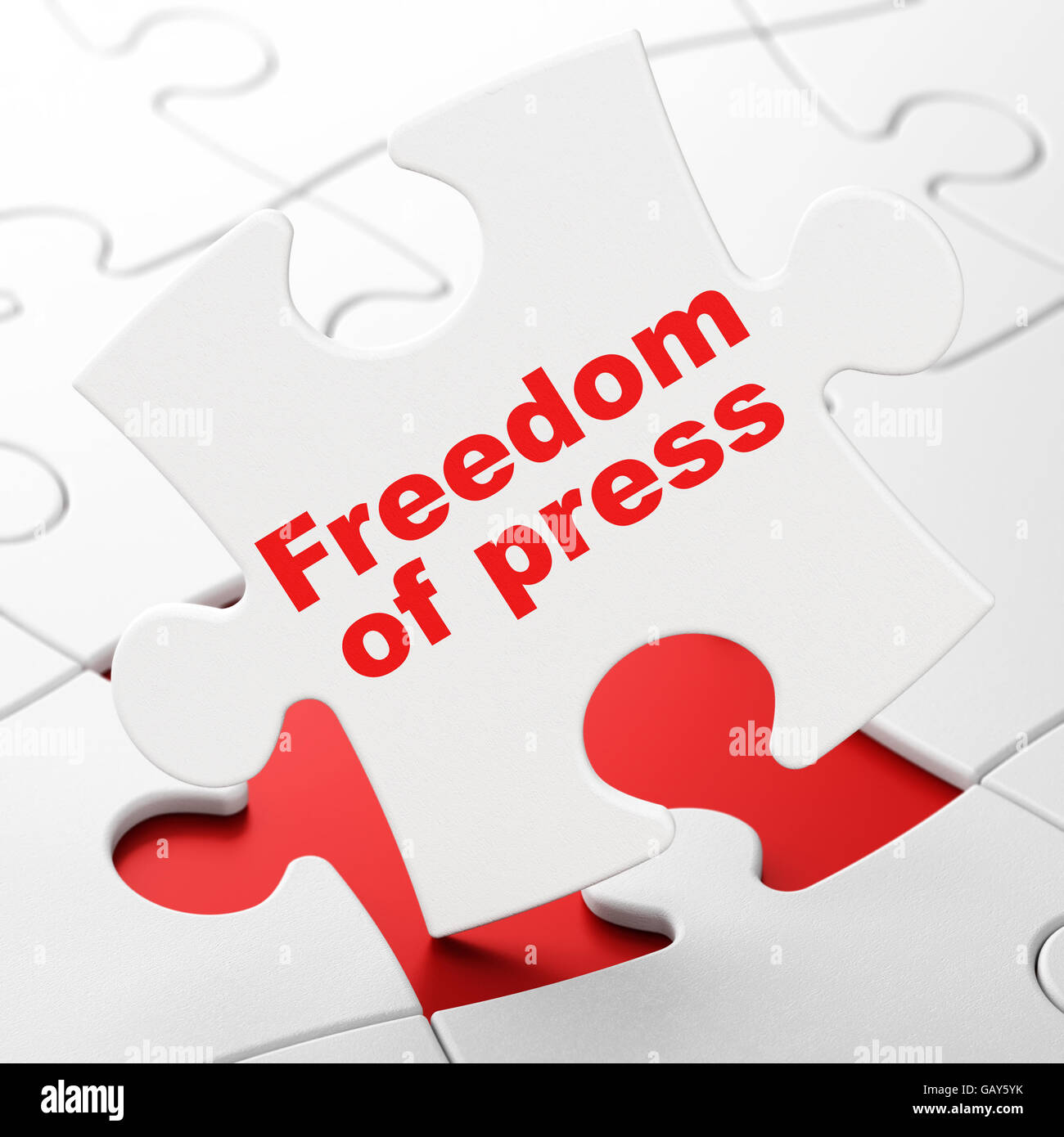 Politics concept Freedom Of Press on puzzle background Stock Photo Alamy