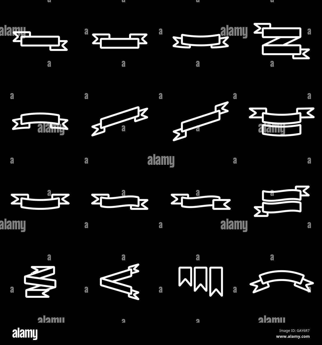 Vector line ribbon icon set Stock Vector Image & Art - Alamy