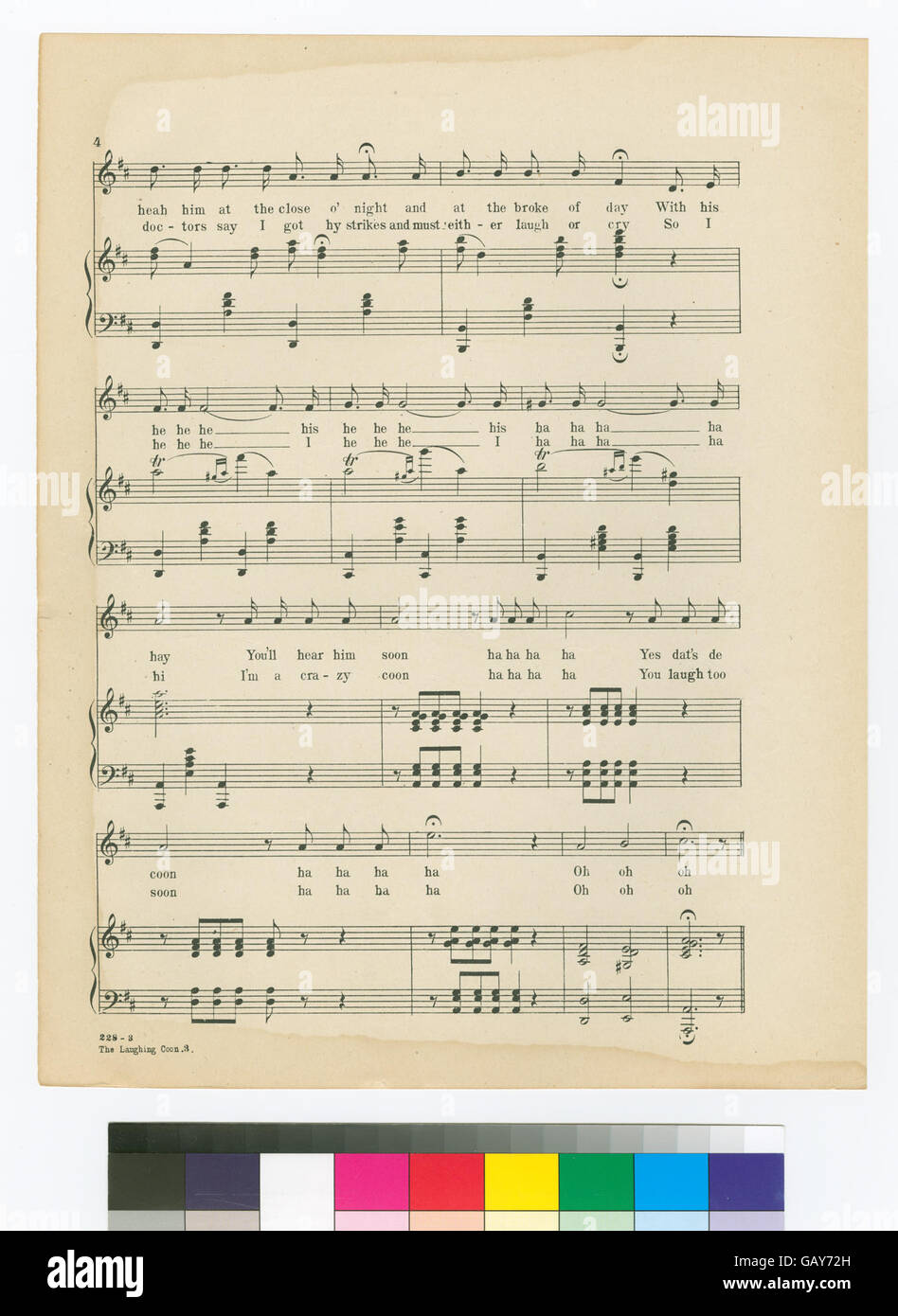 'The Laughing Coon' likely refers to a comedic or light-hearted song ...