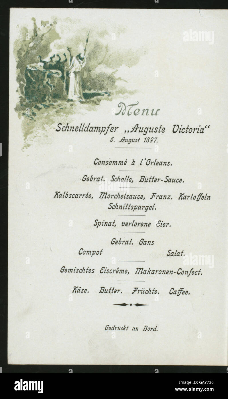 DINNER (held by) HAMBURG-AMERIKA LINE (at)    AUGUSTE VICTORIA    (SS) ( Hades-271013-4000004340) Stock Photo