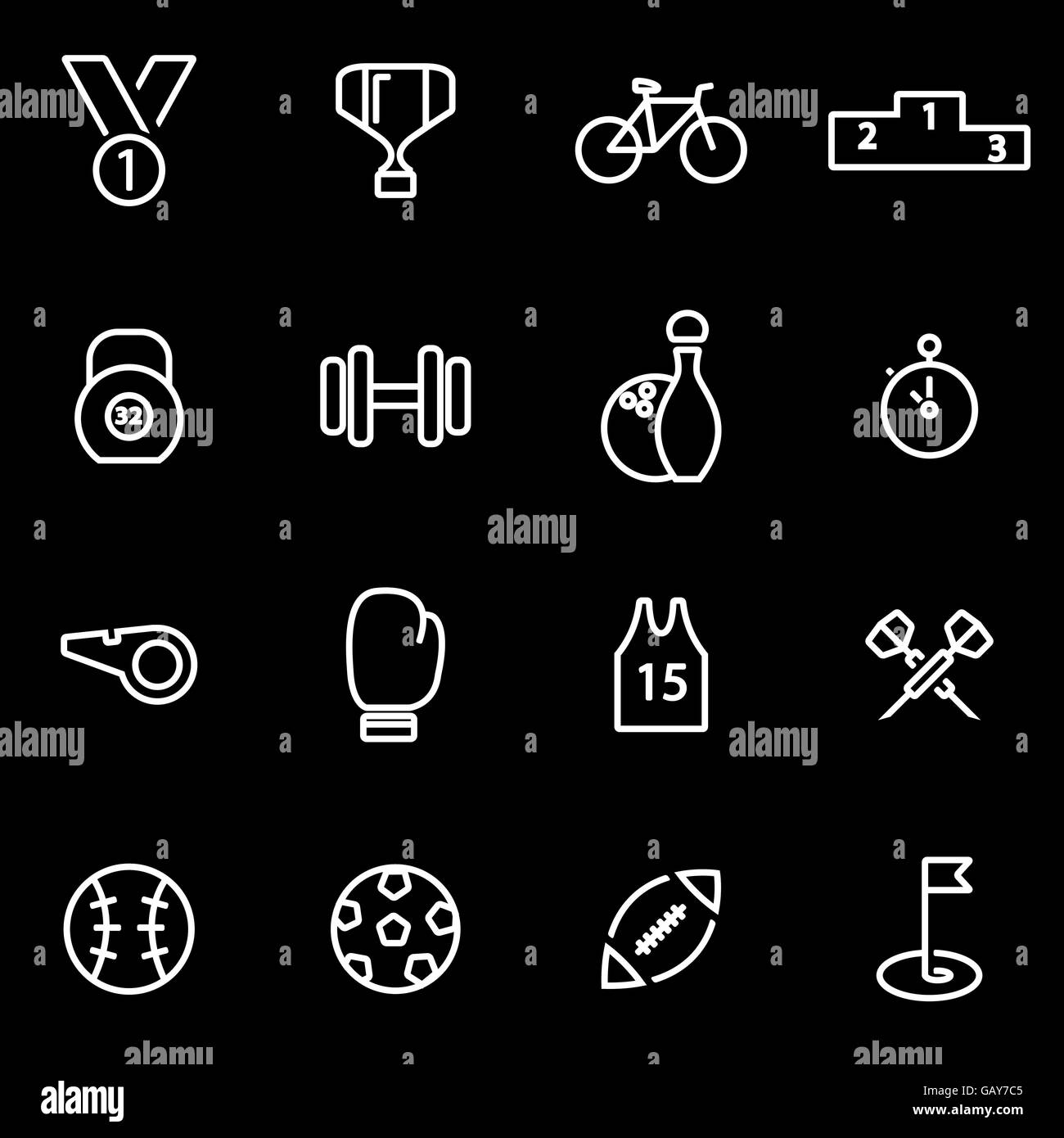 Vector line sport icon set Stock Vector Image & Art - Alamy