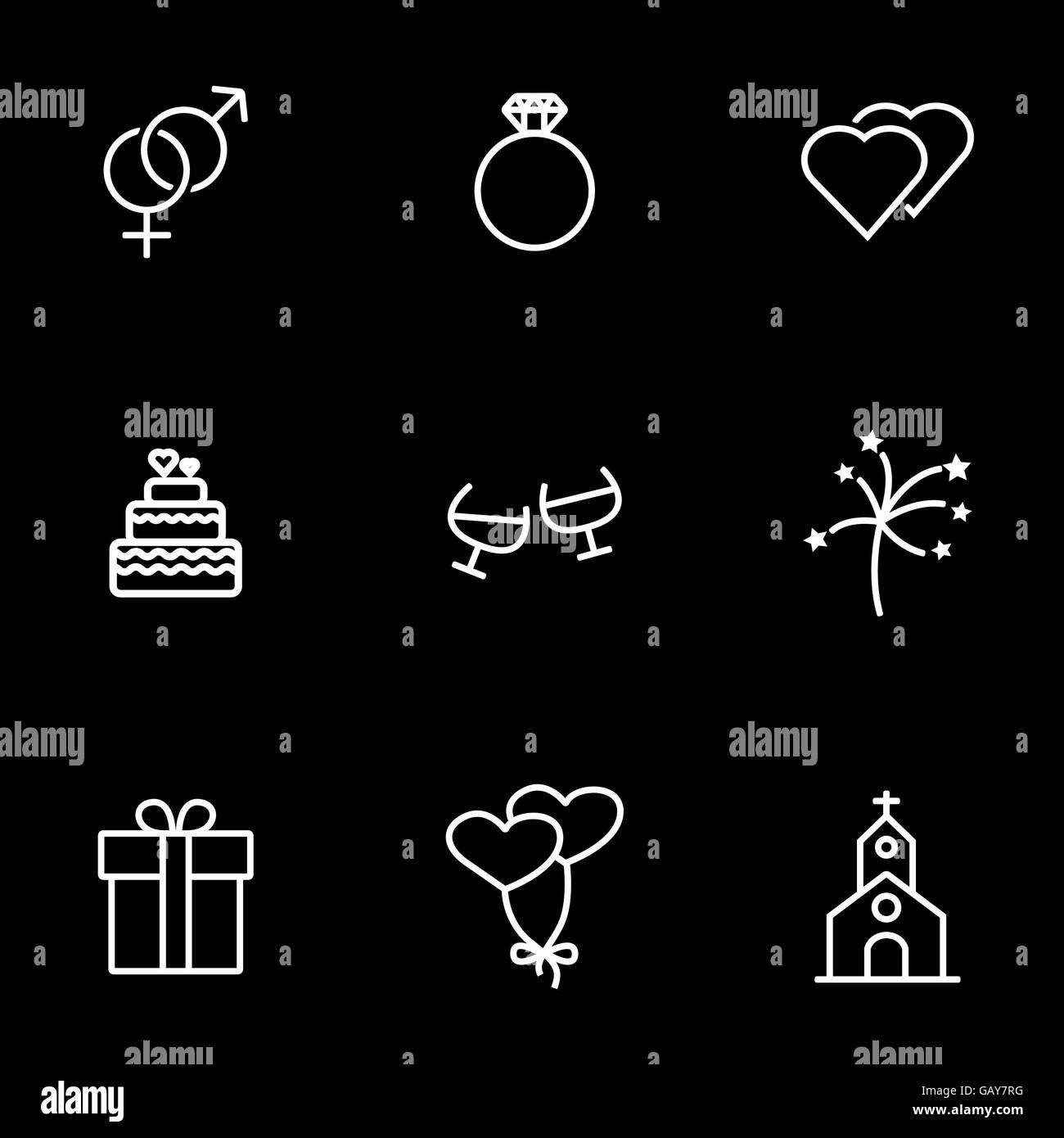 Vector line wedding icon set Stock Vector Image & Art Alamy