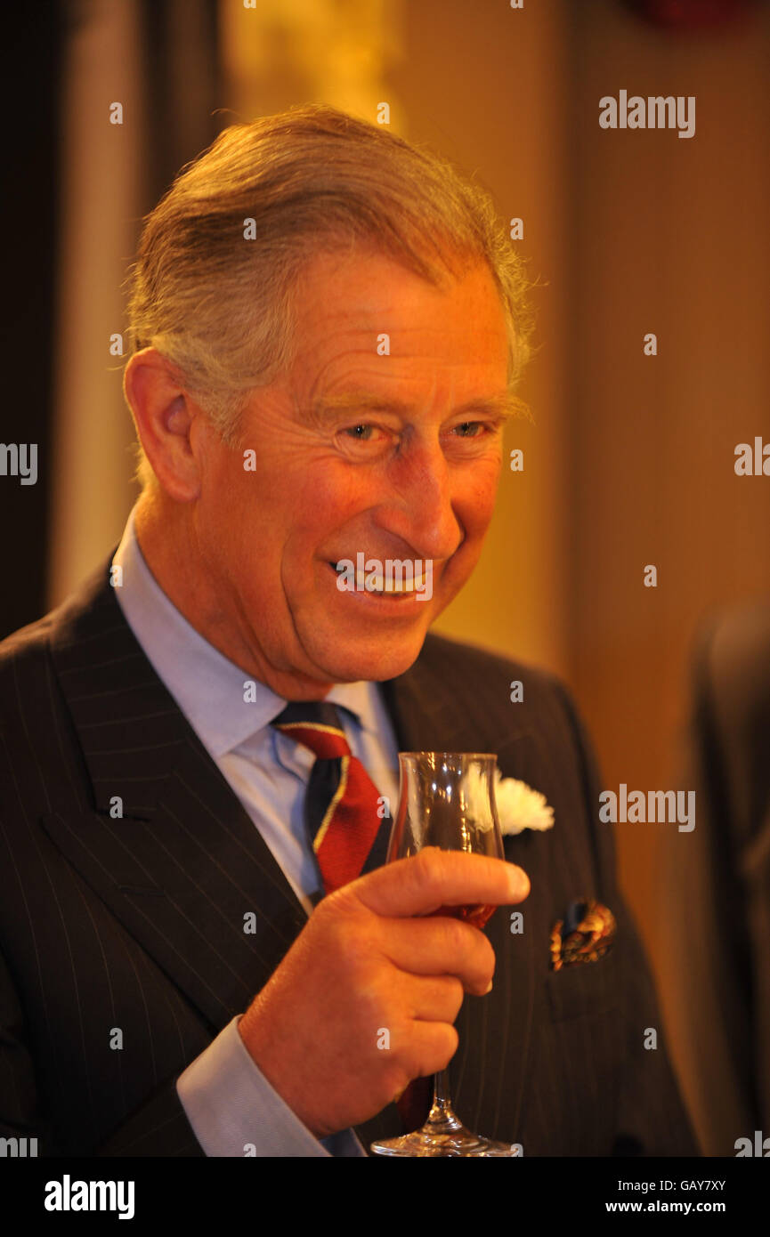 Royal visit to whisky distillery Stock Photo