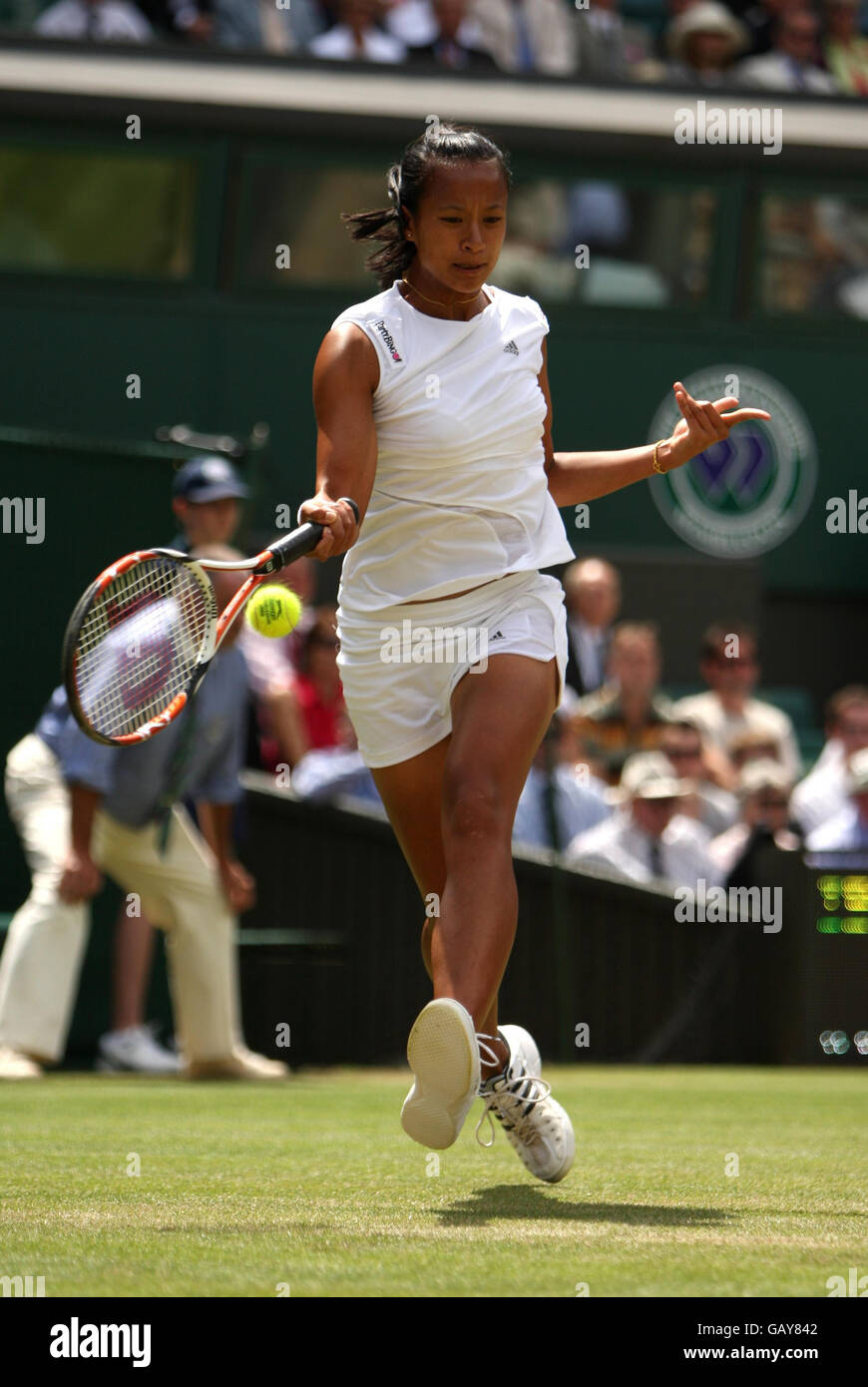 Great Britain's Anne Keothavong during the Wimbledon Championships 2008 at the All England Tennis Club in Wimbledon. Stock Photo