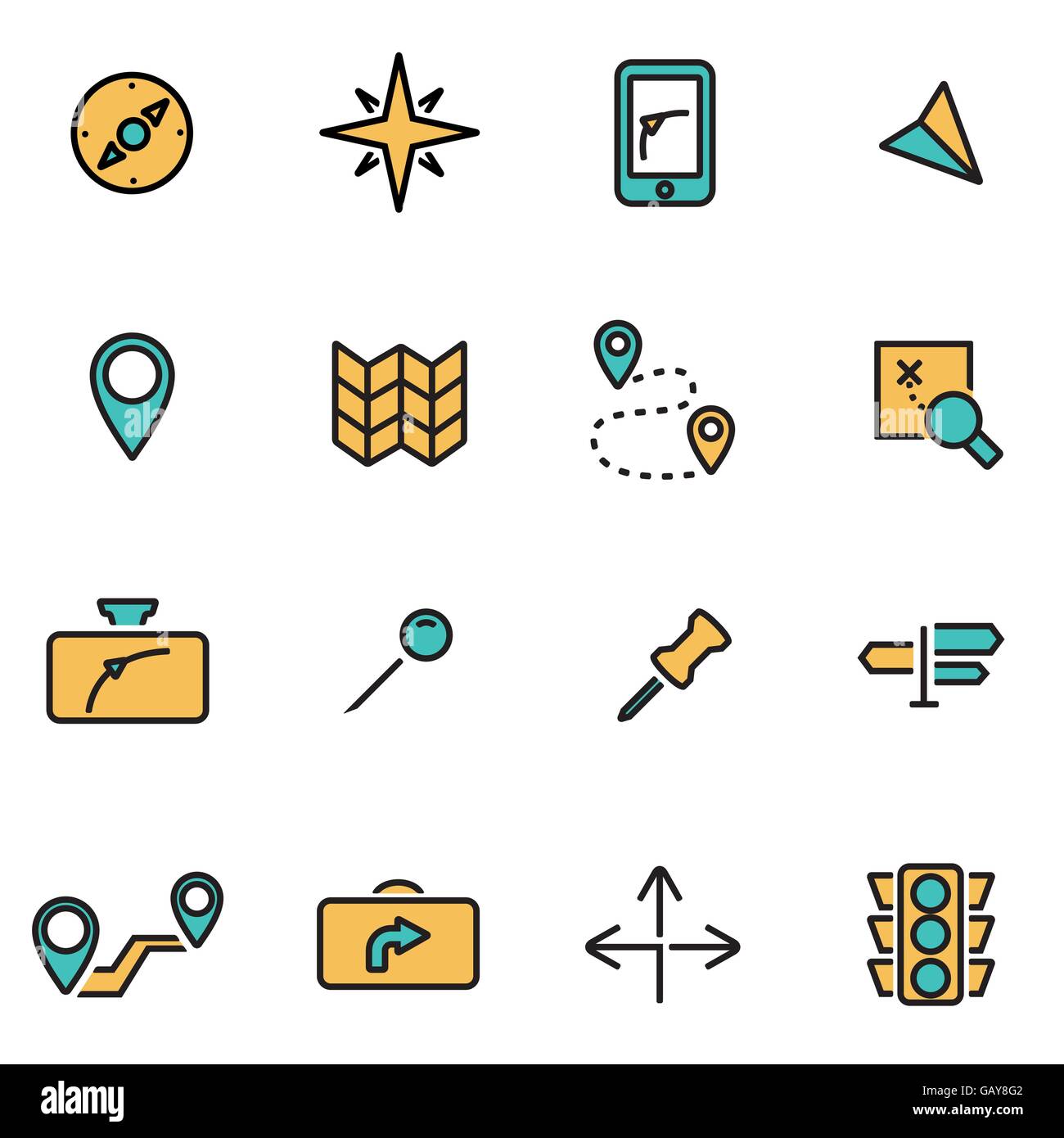 Trendy flat line icon pack for designers and developers. Vector line ...