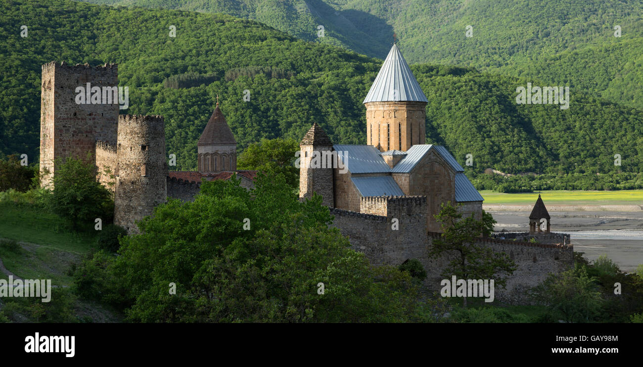 Ananuri Castle Complex is Situated on Zhinvali Reservoir in Georgia. Stock Photo