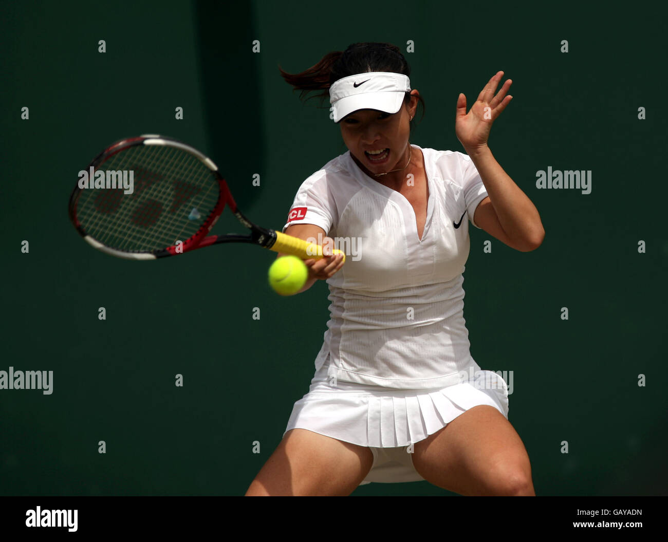Tennis - Wimbledon Championships 2008 - Day Seven - The All England Club. Zheng Jie in action against Agnes Szavay Stock Photo