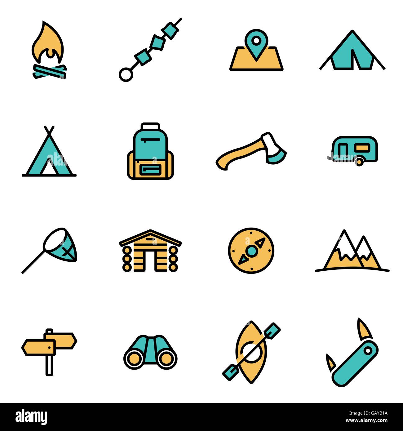 Trendy flat line icon pack for designers and developers. Vector line ...