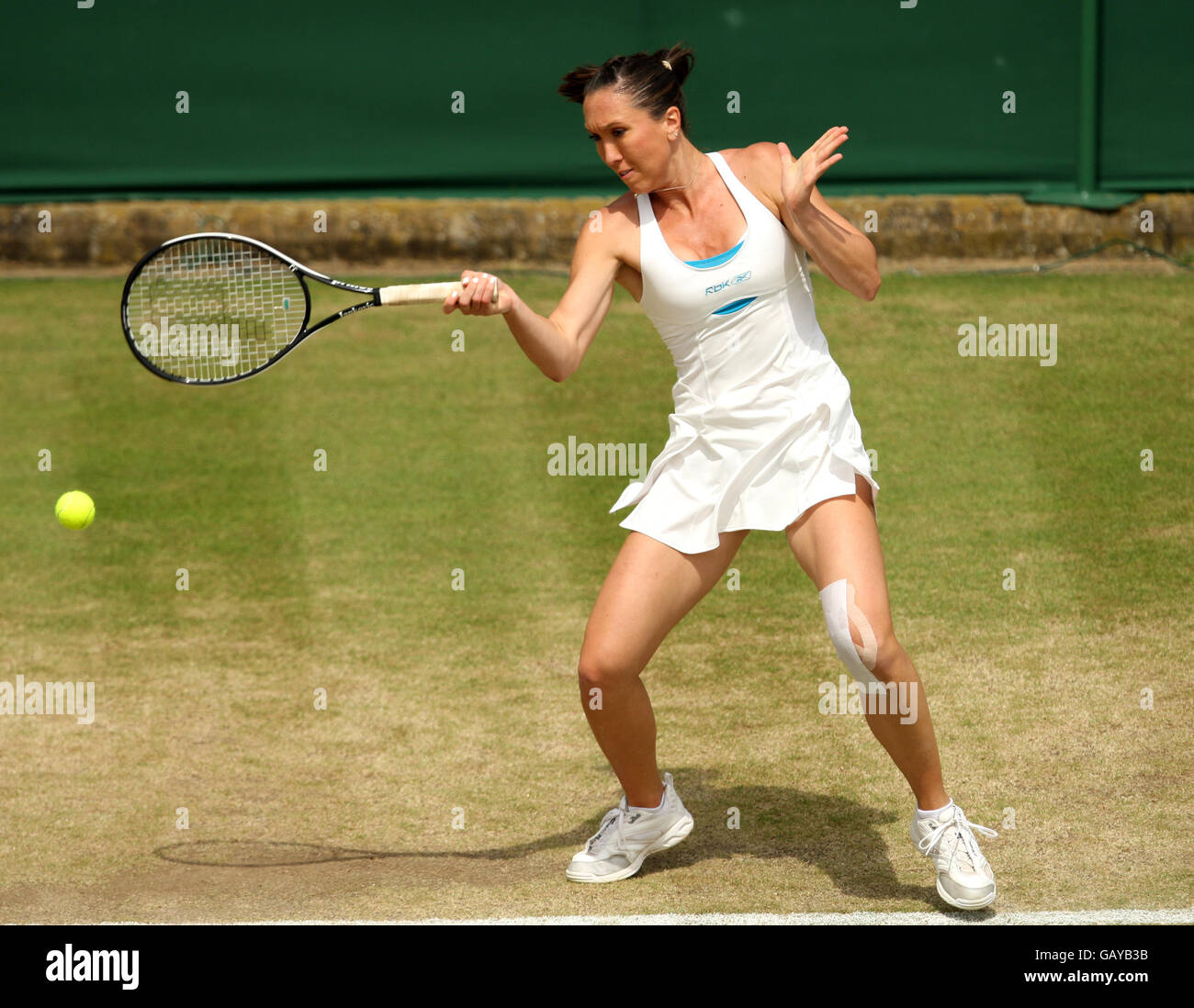 Tennis - Wimbledon Championships 2008 - Day Seven - The All England Club. Jelena Jankovic in action against Tamarine Tanasugarn Stock Photo