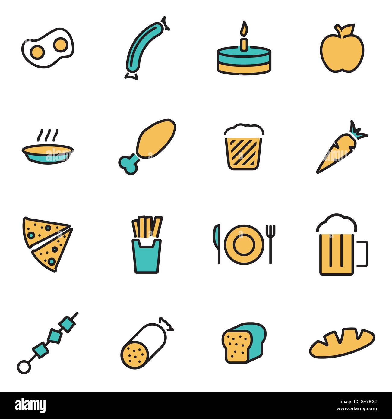 Trendy flat line icon pack for designers and developers. Vector line ...