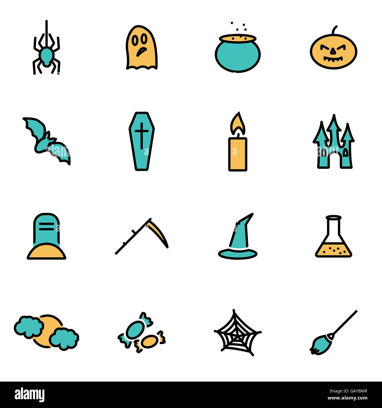 Trendy flat line icon pack for designers and developers. Vector line ...